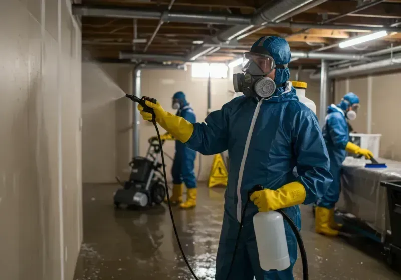 Basement Sanitization and Antimicrobial Treatment process in Bay Shore, NY